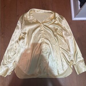 Silky Yellow Blouse and Skirt